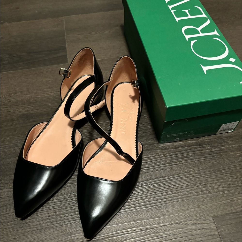 J Crew patent leather flats - worn twice! Size 9